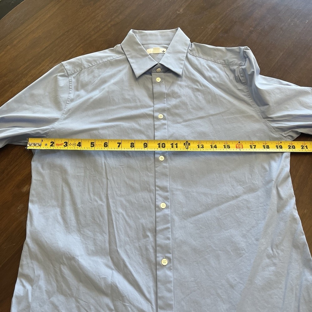 COS Relaxed Fit Blue Cotton Button-Up Long Sleeve Shirt Men's Size M Classic - Picture 11 of 13
